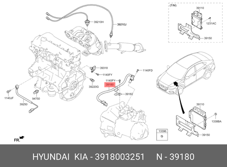 фото Hyundai/Kia 3918003251 Датчик положения коленвала Hyundai/Kia 3918003251 Датчик положения коленвала