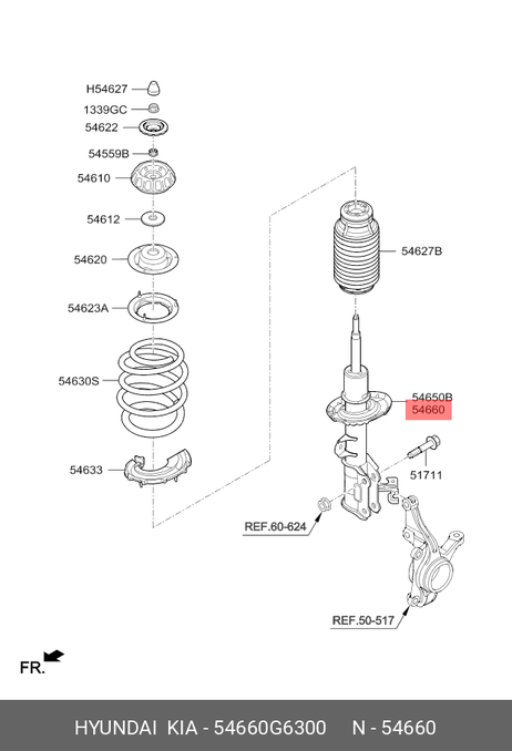 фото Hyundai/Kia 54660G6300 Амортизатор Hyundai/Kia 54660G6300 Амортизатор