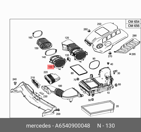 фото Mercedes A6540900048 Расходомер воздуха Mercedes A6540900048 Расходомер воздуха