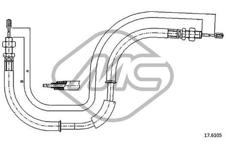 Metalcaucho 83923 Трос ручника CHR voyager ant.-front