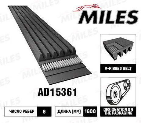 Miles AD15361 Ремень приводной поликлиновой