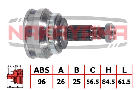 фото Nakayama NJ117NY Шрус внешн. к-кт audi 100 84-12.87 (26x25x146x56.5 Nakayama NJ117NY Шрус внешн. к-кт audi 100 84-12.87 (26x25x146x56.5