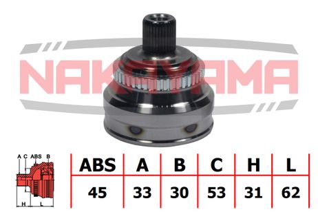 фото Nakayama NJ132NY Шрус внешн. к-кт audi A4 1.8, 2.4, 2.6, 2.8, 1.9td Nakayama NJ132NY Шрус внешн. к-кт audi A4 1.8, 2.4, 2.6, 2.8, 1.9td