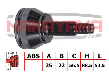 фото Nakayama NJ254NY Шрус внешн. к-кт ford fiesta 95-00 (25x22x142x56.5 Nakayama NJ254NY Шрус внешн. к-кт ford fiesta 95-00 (25x22x142x56.5