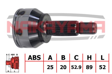 фото Nakayama NJ252NY Шрус внешн. к-кт ford Fusion 02- (25x20x141x52.9) Nakayama NJ252NY Шрус внешн. к-кт ford Fusion 02- (25x20x141x52.9)