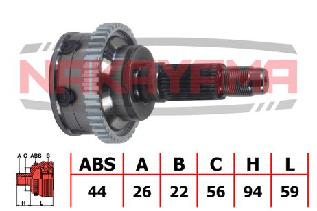 фото Nakayama NJ389NY Шрус внешн. к-кт mazda 323 c v 94-98, 323 f v 94-9 Nakayama NJ389NY Шрус внешн. к-кт mazda 323 c v 94-98, 323 f v 94-9