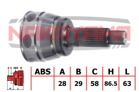 фото Nakayama NJ631NY Шрус внешн. к-кт suzuki SX4 rw415/rw416/rw419/rw42 Nakayama NJ631NY Шрус внешн. к-кт suzuki SX4 rw415/rw416/rw419/rw42
