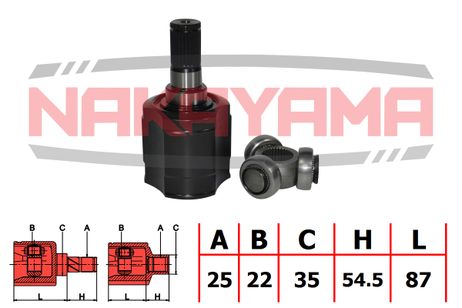 фото Nakayama NJ7030NY Шрус внутр. к-кт hyundai accent (aa) 94- (25x22x14 Nakayama NJ7030NY Шрус внутр. к-кт hyundai accent (aa) 94- (25x22x14