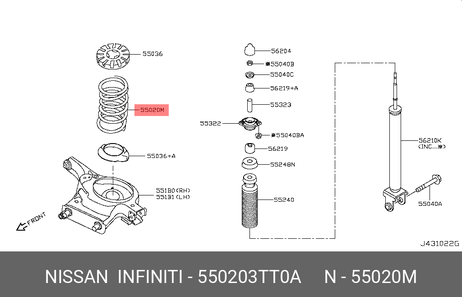 фото Nissan 55020-3TT0A Пружина подвески Nissan 55020-3TT0A Пружина подвески