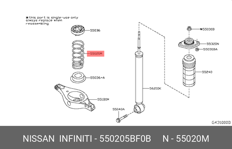 фото Nissan 55020-5BF0B Пружина подвески Nissan 55020-5BF0B Пружина подвески