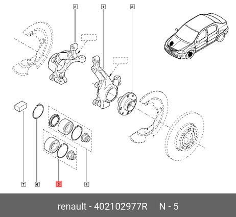 фото Renault 40 21 029 77R Подшипник ступицы | перед | (402101554r) ( 402101554r ) Renault 40 21 029 77R Подшипник ступицы | перед | (402101554r) ( 402101554r )