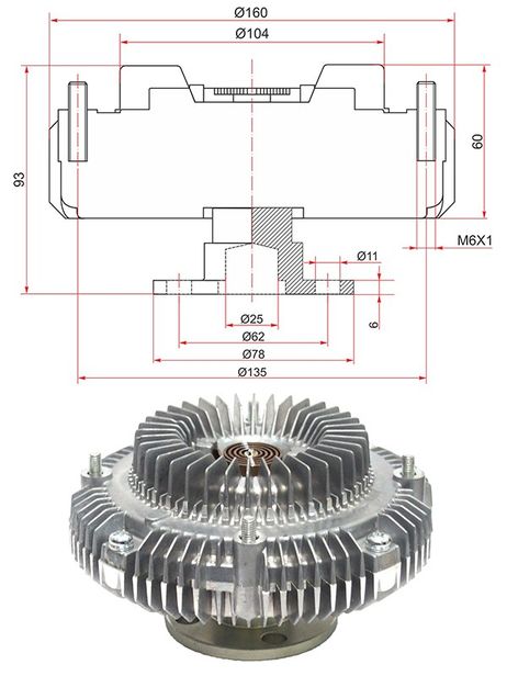фото SAT STME075013 Вискомуфта mitsubishi fuso 6d17 94- SAT STME075013 Вискомуфта mitsubishi fuso 6d17 94-