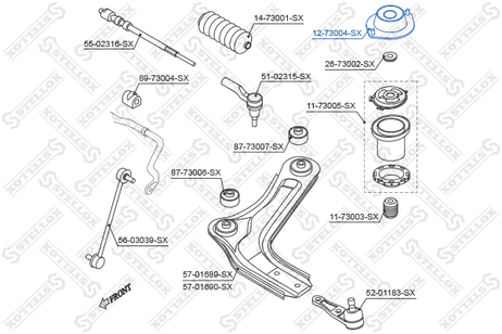 фото Stellox 12-73004-SX Опора амортизатора пер. Daewoo Nubira 9 | перед прав/лев | Stellox 12-73004-SX Опора амортизатора пер. Daewoo Nubira 9 | перед прав/лев |