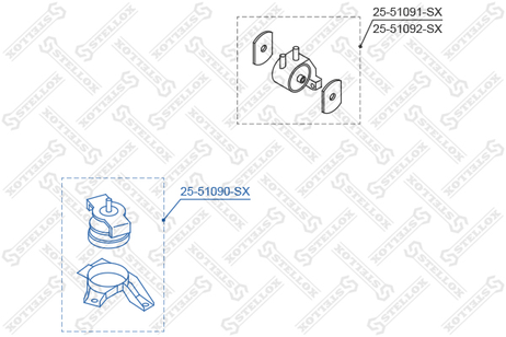 фото Stellox 25-51090-SX Подушка ДВС Hyundai Getz 1.1-1.6 02> | прав | Stellox 25-51090-SX Подушка ДВС Hyundai Getz 1.1-1.6 02> | прав |