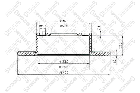 фото Stellox 6020-4749-SX Диск торм. зад. Audi 100/200 2.0-2.5TDi Stellox 6020-4749-SX Диск торм. зад. Audi 100/200 2.0-2.5TDi