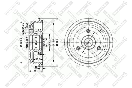 фото Stellox 6025-1901-SX 6025-1901-SX_барабан тормозной! Citroen AX, Peugeot 106 1.0-1.5d 86> | зад | Stellox 6025-1901-SX 6025-1901-SX_барабан тормозной! Citroen AX, Peugeot 106 1.0-1.5d 86> | зад |