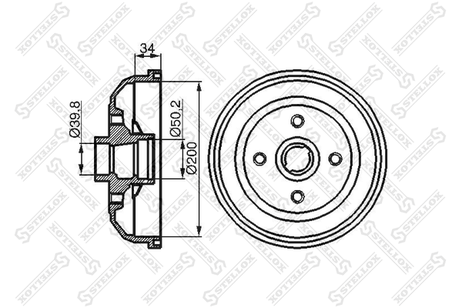фото Stellox 6025-3613-SX Барабан торм. Opel Corsa 1.0-1.7d 93> с | зад | Stellox 6025-3613-SX Барабан торм. Opel Corsa 1.0-1.7d 93> с | зад |