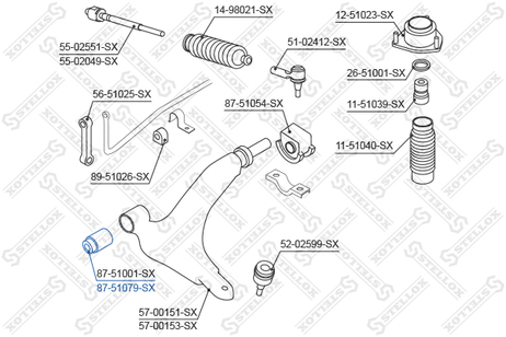 фото Stellox 8751079SX С/б рычага пер. Hyundai Atos 01-03 | перед прав/лев | Stellox 8751079SX С/б рычага пер. Hyundai Atos 01-03 | перед прав/лев |