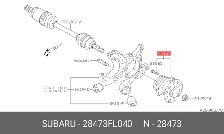 фото Subaru 28473-FL040 Подшипник ступицы колеса | зад | Subaru 28473-FL040 Подшипник ступицы колеса | зад |