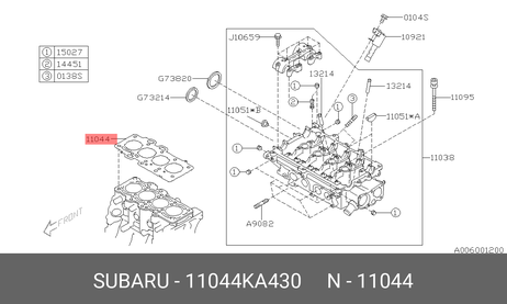фото Subaru 11044KA430 Прокладка ГБЦ Subaru 11044KA430 Прокладка ГБЦ