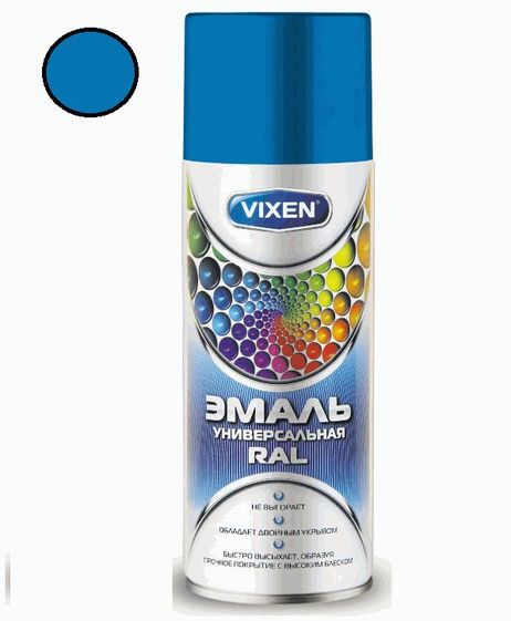 VIXEN VX15015 Краска-спрей vx-15015 эмаль алкидная универс. небесно-голубой 520мл ral5015 (12шт/уп)
