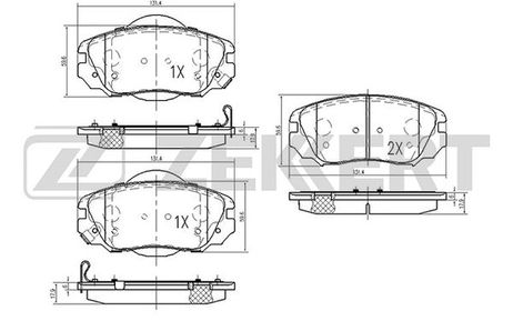 Zekkert BS-2113 Колодки торм. диск. передн. Chevrolet Camaro v 11-, Malibu (v300) 12-, Opel Insignia 08-, Saab 9-5 (ys3g) 10-
