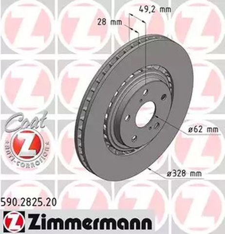 фото Zimmermann 590282520 Диск тормозной toyota/lexus Coat z | перед | Zimmermann 590282520 Диск тормозной toyota/lexus Coat z | перед |