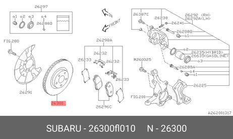 фото Subaru 26300FL010 Диск тормозной | перед | Subaru 26300FL010 Диск тормозной | перед |
