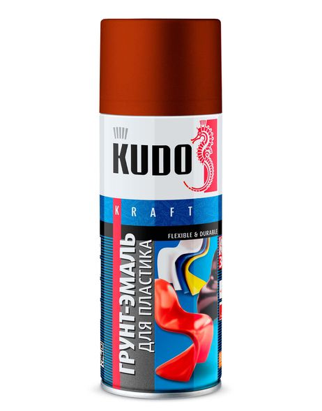 фото KUDO KU-6011 Грунт-эмаль для пластика Коричневая RAL 8017 520 мл KUDO KU-6011 Грунт-эмаль для пластика Коричневая RAL 8017 520 мл