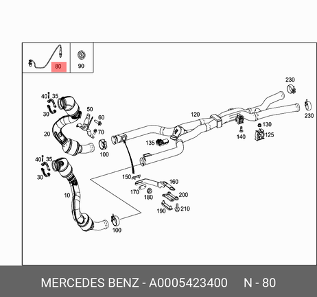 фото Mercedes A0005423400 Датчик кислородный Mercedes A0005423400 Датчик кислородный