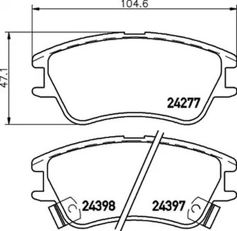 фото Hella 8DB 355 028-371 Комплект тормозных колодок Hella 8DB 355 028-371 Комплект тормозных колодок