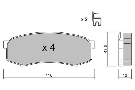 Aisin BPTO-2902 Комплект тормозных колодок | зад |