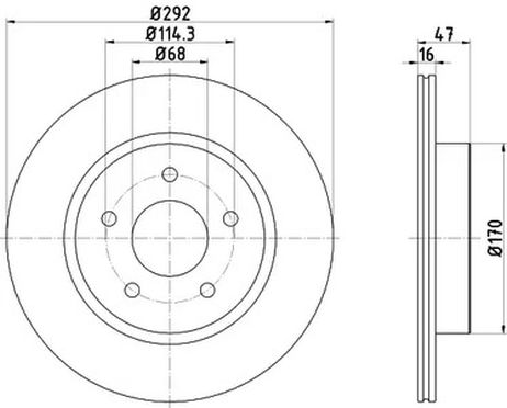 фото Hella 8DD 355 123-061 Тормозной диск | зад | Hella 8DD 355 123-061 Тормозной диск | зад |