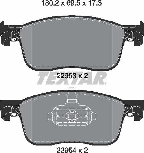 фото Textar 2259301 Колодки тормозные передние Textar 2259301 Колодки тормозные передние