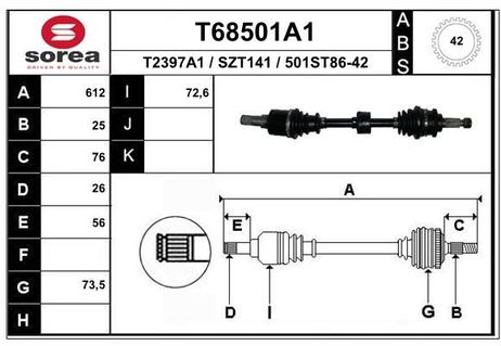 EAI T68501A1 Вал | перед лев |