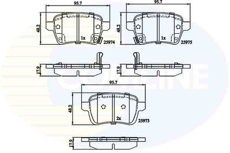 фото Comline CBP32279 Комплект тормозных колодок | зад | Comline CBP32279 Комплект тормозных колодок | зад |