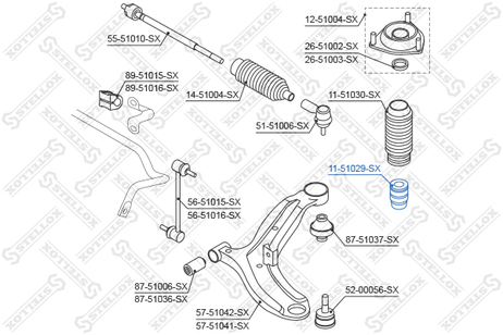 фото Stellox 11-51029-SX Отбойник аморт. пер. Hyundai Getz 02> | перед прав/лев | Stellox 11-51029-SX Отбойник аморт. пер. Hyundai Getz 02> | перед прав/лев |