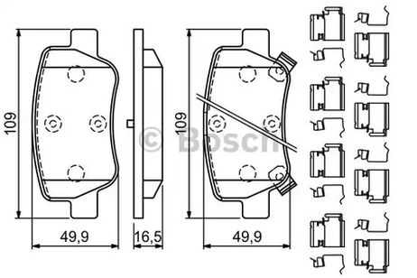 фото Bosch 0 986 494 933 Комплект тормозных колодок | перед | Bosch 0 986 494 933 Комплект тормозных колодок | перед |