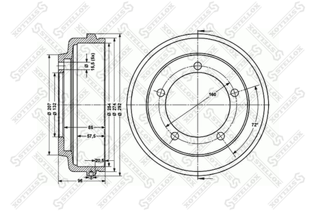 фото Stellox 6026-2511-SX Барабан торм. Ford Transit All 00> RWD | зад | Stellox 6026-2511-SX Барабан торм. Ford Transit All 00> RWD | зад |