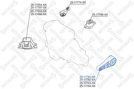 фото Stellox 25-17781-SX Подушка двигателя левая Nissan Almera n | перед | Stellox 25-17781-SX Подушка двигателя левая Nissan Almera n | перед |
