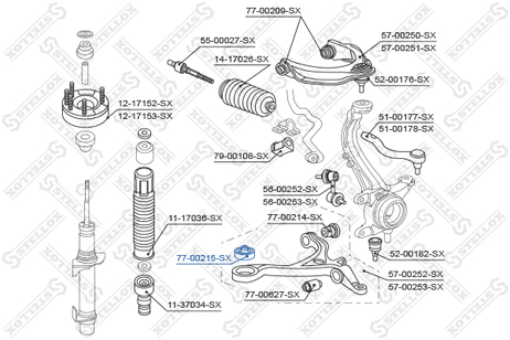 фото Stellox 77-00215-SX С/б рычага пер. подв. Honda Accord 08-12 | перед прав/лев | Stellox 77-00215-SX С/б рычага пер. подв. Honda Accord 08-12 | перед прав/лев |