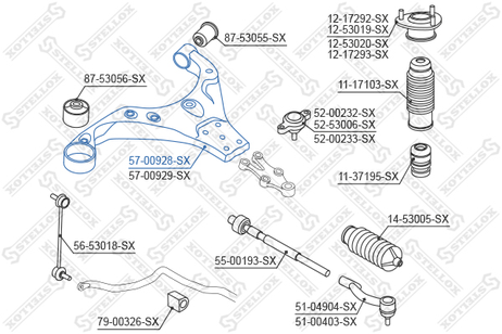Stellox 57-00928-SX Рычаг пер. левый Hyundai Tucson all 04> | перед |