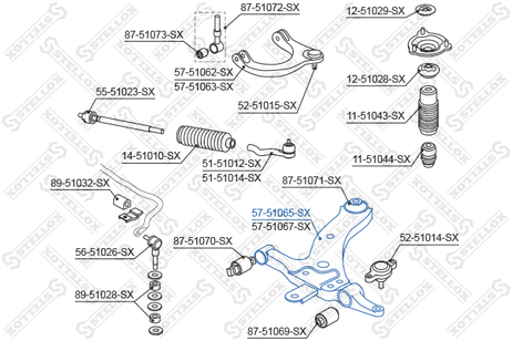 фото Stellox 57-51065-SX Рычаг нижн. л. KIA Magentis 00> | перед лев | Stellox 57-51065-SX Рычаг нижн. л. KIA Magentis 00> | перед лев |
