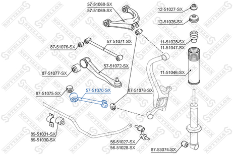фото Stellox 57-51070-SX Рычаг зад. подв. продольн. л.+п. Hyunda | прав/лев | Stellox 57-51070-SX Рычаг зад. подв. продольн. л.+п. Hyunda | прав/лев |