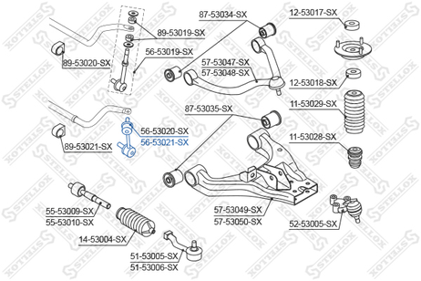 фото Stellox 56-53021-SX Тяга стаб. пер. п. KIA Sorento 04> vin: | перед прав | Stellox 56-53021-SX Тяга стаб. пер. п. KIA Sorento 04> vin: | перед прав |