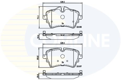фото Comline CBP02261 Комплект тормозных колодок | перед | Comline CBP02261 Комплект тормозных колодок | перед |