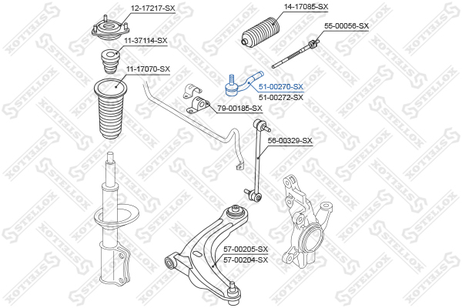 фото Stellox 51-00270-SX Наконечник рулев. левый Mazda 2 1.3-1.5 Stellox 51-00270-SX Наконечник рулев. левый Mazda 2 1.3-1.5