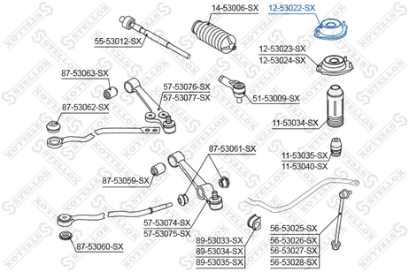 фото Stellox 12-53022-SX Опора амортизатора пер. KIA Rio 00> VIN | перед прав/лев | Stellox 12-53022-SX Опора амортизатора пер. KIA Rio 00> VIN | перед прав/лев |