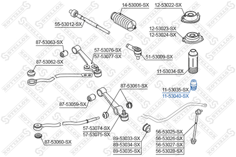 фото Stellox 11-53040-SX Отбойник аморт. пер. KIA Rio 02> vin: 0 | перед прав/лев | Stellox 11-53040-SX Отбойник аморт. пер. KIA Rio 02> vin: 0 | перед прав/лев |