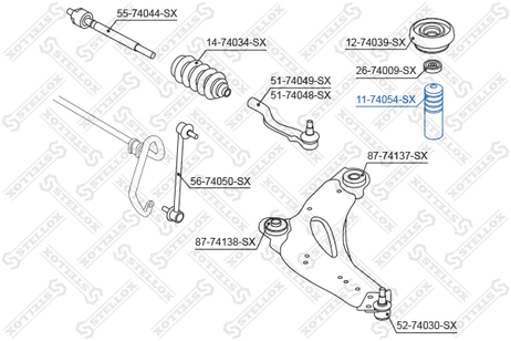 фото Stellox 11-74054-SX Отбойник-пыльник аморт. пер. Nissan Prim | перед прав/лев | Stellox 11-74054-SX Отбойник-пыльник аморт. пер. Nissan Prim | перед прав/лев |